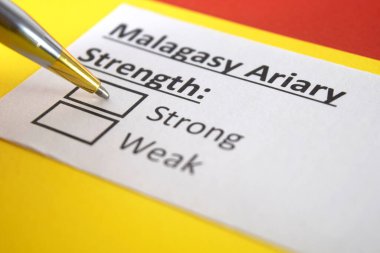 Bir kişi Malagasy Ariary para biriminin gücü ile ilgili soruya cevap veriyor..