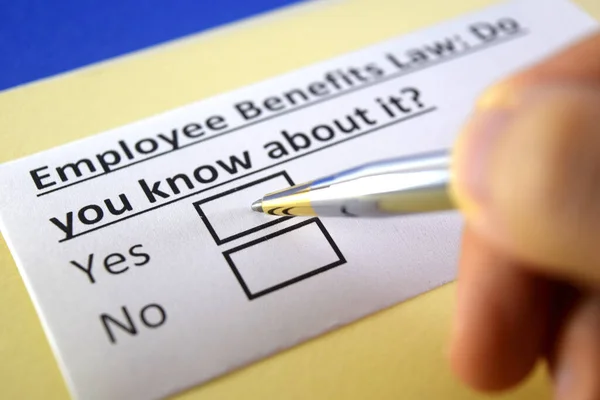 One Person Answering Question Employee Benefits Law — Stock Photo, Image