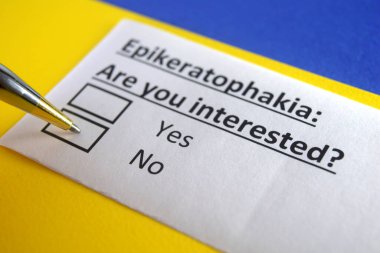 Bir kişi epikeratophakia ile ilgili soruya cevap veriyor..