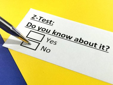 Bir kişi z-testi ile ilgili soruya cevap veriyor.