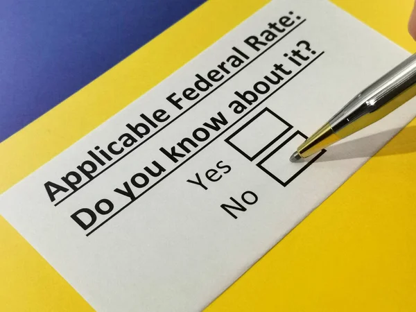 One person is answering question about applicable federal rate.