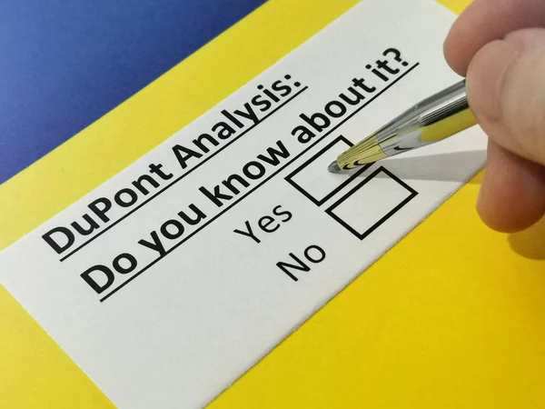 Person Svarar Frågor Dupont Analysis — Stockfoto