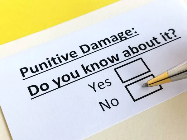 One Person Answering Question Punitive Damange — Stock Photo, Image