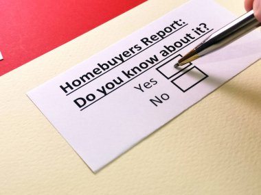 Bir kişi ev alıcıları raporuyla ilgili soruya cevap veriyor..