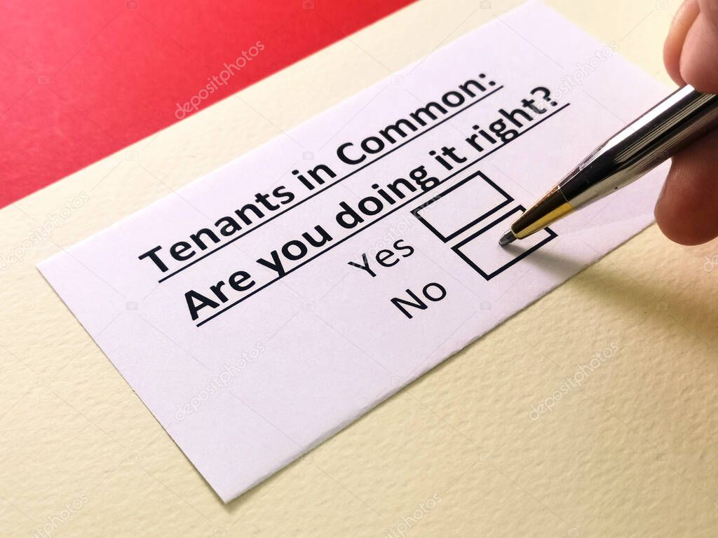 One person is answering question about tenants in common.