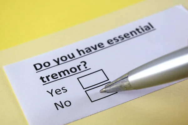 One person is answering question about essential tremor.