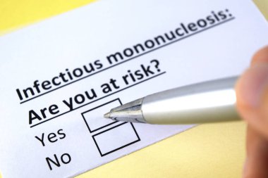 One person is answering question about infectious mononucleosis. clipart