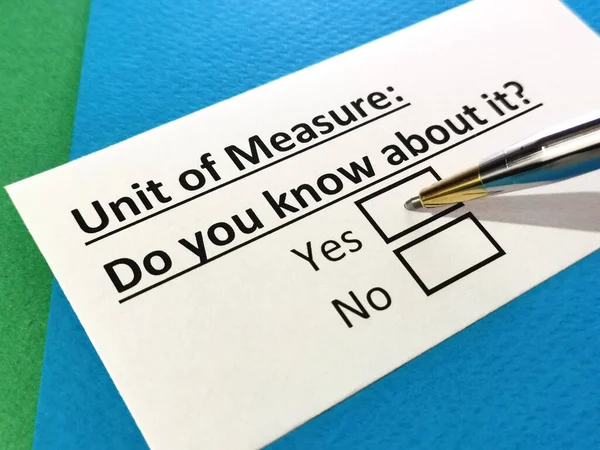 One person is answering question about unit of measure.