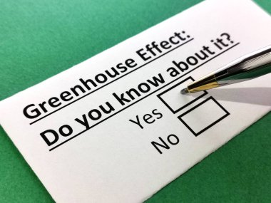 Bir kişi sera etkisi ile ilgili soruya cevap veriyor..