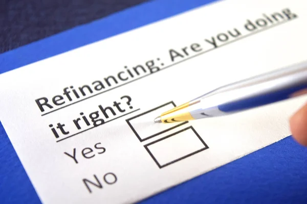 One person is answering question about refinancing.