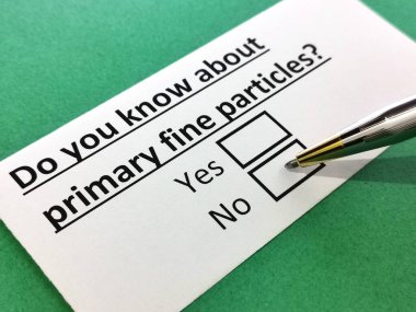 Bir kişi birincil ince parçacıklar hakkındaki soruyu cevaplıyor.