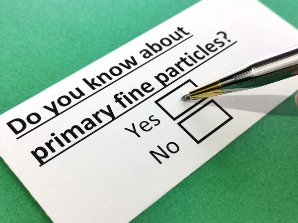 Bir kişi birincil ince parçacıklar hakkındaki soruyu cevaplıyor.