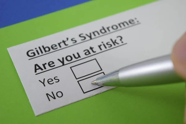 Dedo Está Respondiendo Pregunta Sobre Síndrome Gilbert — Foto de Stock