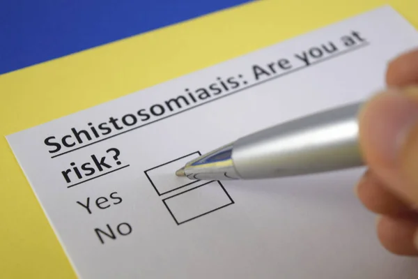 Una Persona Está Respondiendo Pregunta Sobre Esquistosomiasis —  Fotos de Stock