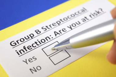 One person is answering question about streptococcal infection. clipart