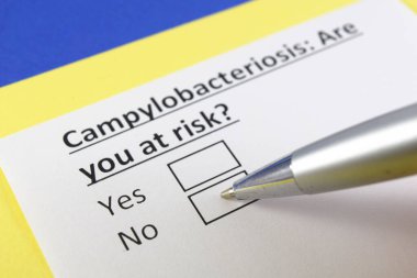 One person is answering question about campylobacteriosis. clipart
