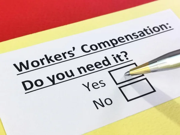One person is answering question about workers' compensation.