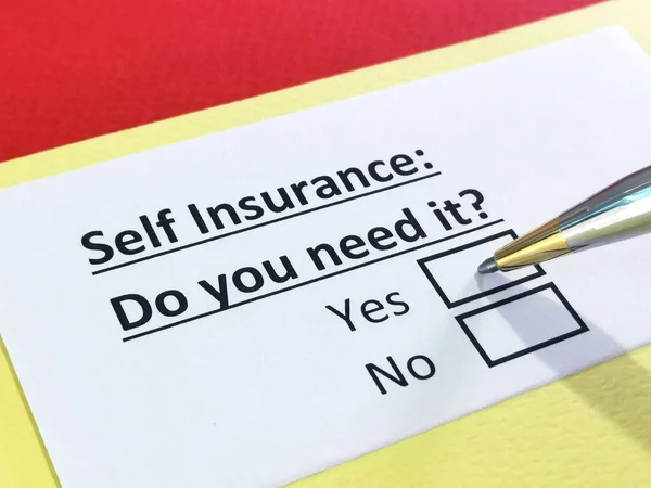 One person is answering question about self insurance.