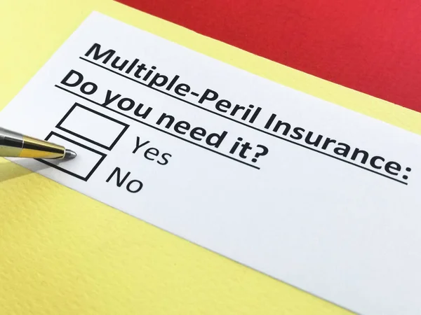 One person is answering question about multiple peril insurance