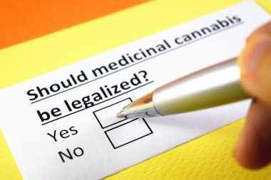 Bir kişi tıbbi esrar hakkındaki soruları yanıtlıyor.