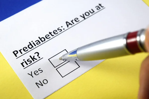 One person is answering question about prediabetes.