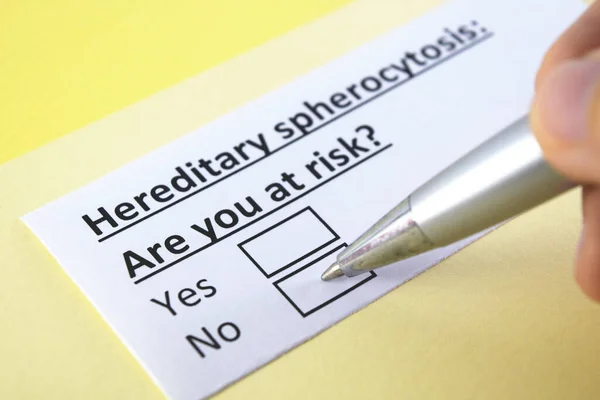 One person is answering question about hereditary spherocytosis.