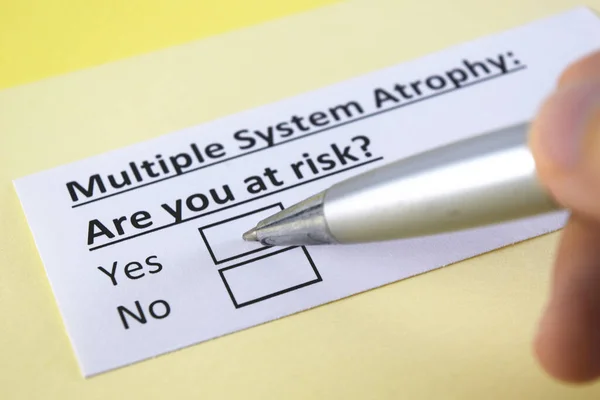 One person is answering question about multiple system atrophy.