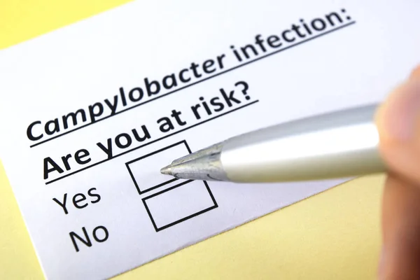 Una Persona Está Respondiendo Pregunta Sobre Infección Por Campylobacter — Foto de Stock