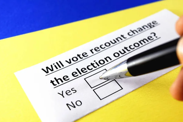 One Person Answering Question Recounting Vote — Stock Photo, Image