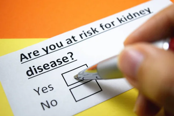 A person is answering question about kidney disease.