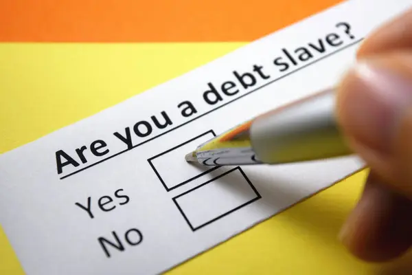 Person Answering Question Debt — Stock Photo, Image