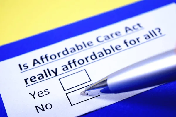 One Person Answering Question Affordable Care Act — Stock Photo, Image