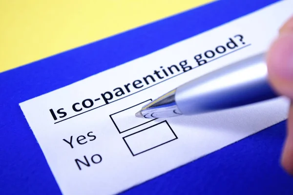 One person is answering question about co-parenting.