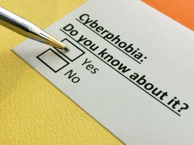 Bir kişi siber fobiyle ilgili soruya cevap veriyor..