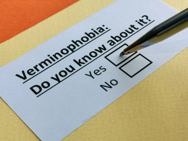 Bir kişi haşarat fobisi ile ilgili soruya cevap veriyor..