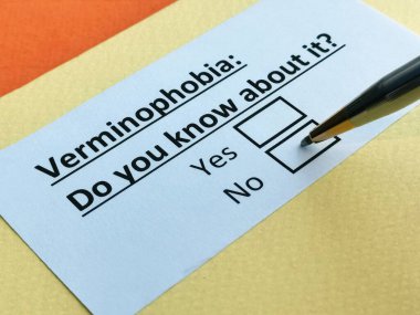 Bir kişi haşarat fobisi ile ilgili soruya cevap veriyor..