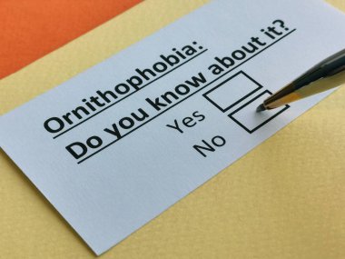 Bir kişi ornitofobi ile ilgili soruya cevap veriyor..