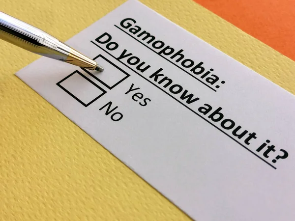 Bir kişi gamofobi ile ilgili soruya cevap veriyor..