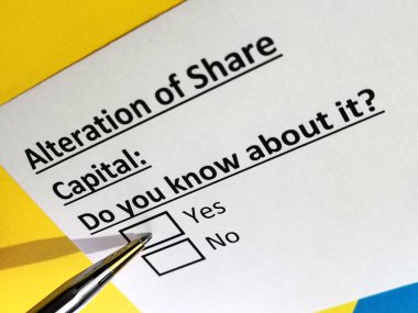 Bir kişi hisse sermayesinin değişimiyle ilgili soruya cevap veriyor.