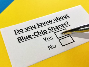 Bir kişi mavi çip hisseleriyle ilgili soruya cevap veriyor..