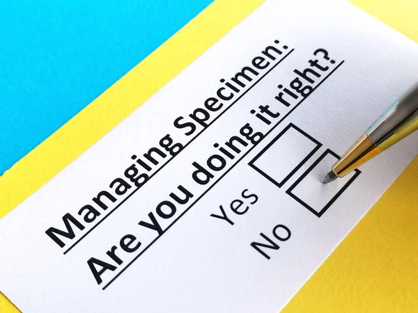 Bir kişi numuneleri yönetmekle ilgili soruya cevap veriyor..