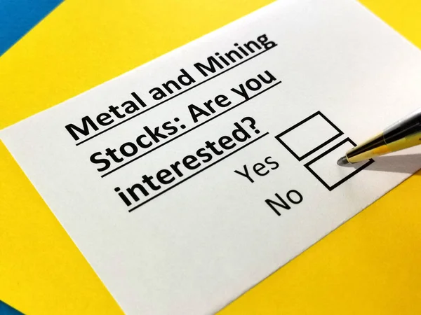 Bir kişi metal ve madencilik hisseleriyle ilgili soruya cevap veriyor..