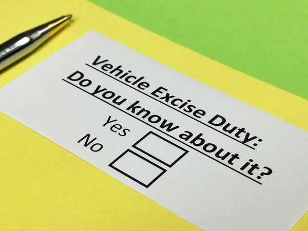 One Person Answering Question Vehicle Excise Duty — Stock Photo, Image