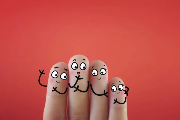 Quatro Dedos São Decorados Como Pessoa Voz Alta Estão Reunir — Fotografia de Stock