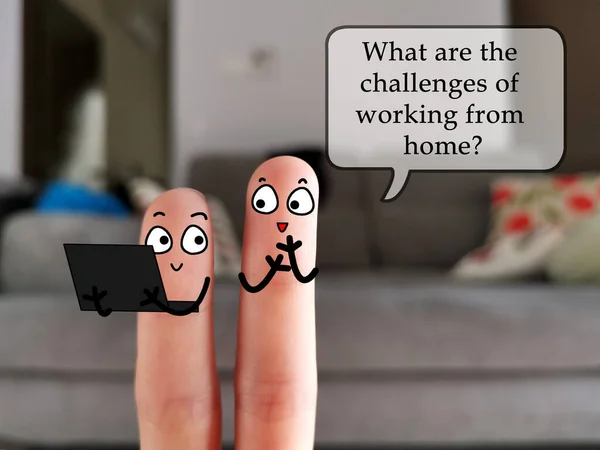 Два Пальца Украшены Два Человека Обсуждают Вопросы Касающиеся Работы Дома — стоковое фото