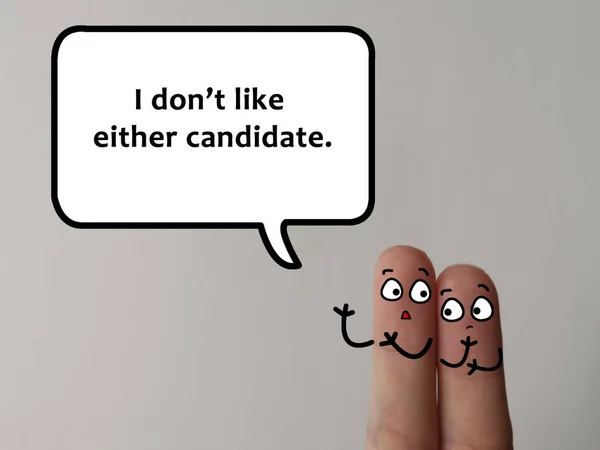 Two Fingers Decorated Two Person Discussing Election One Them Does — Stock Photo, Image