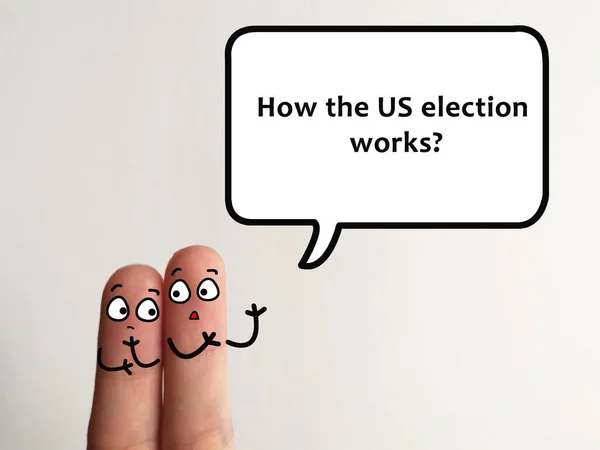 Two Fingers Decorated Two Person Discussing Election One Them Curious — Stock Photo, Image