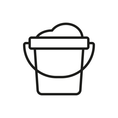 Yaz tatili, deniz kenarı oyunu ve tatil tasarımı için kova ve kum simgesi.