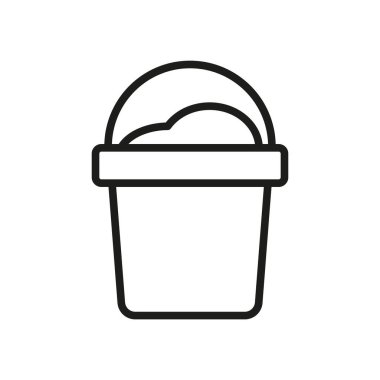 Yaz tatili, deniz kenarı oyunu ve tatil tasarımı için kova ve kum simgesi.