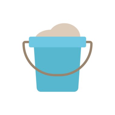 Yaz tatili, deniz kenarı oyunu ve tatil tasarımı için kova ve kum simgesi.